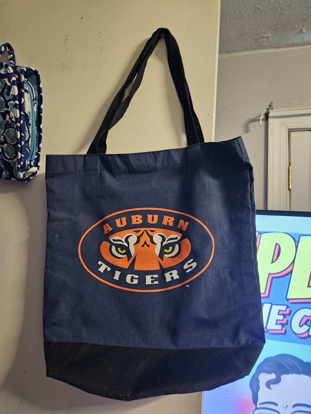 Auburn Tigers Navy and Orange Logo Tote Bag